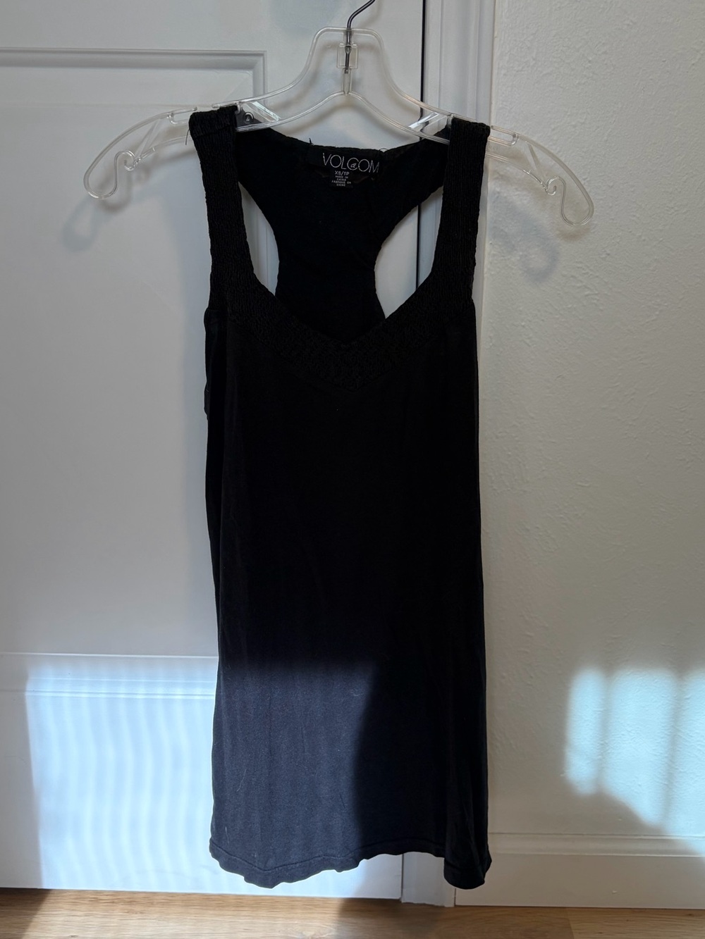 Volcom Black Racerback Tank with V-Neck Detail